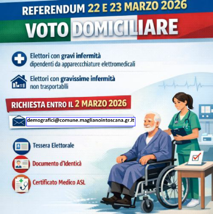 Referendum popolare confermativo 22 e 23 Marzo 2026 - Voto a domicilio