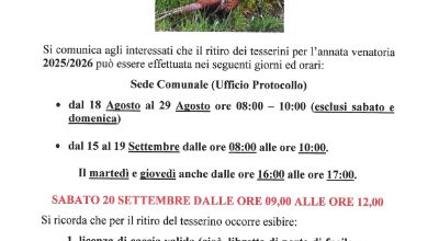 CONSEGNA TESSERINI VENATORI CONSEGNA TESSERINI VENATORI